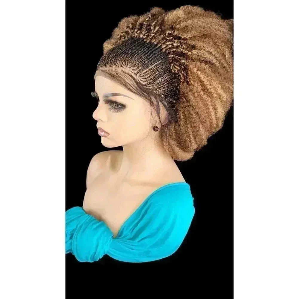 braided wigs, 100% handmade, chic short afro style, gorgeous, vibrant colors NWT - Picture 13 of 15